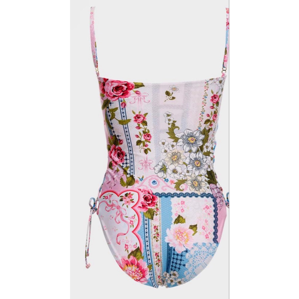 NWT Agua Bendita Meriel Meraki M Floral Print One Piece Reversible Swimsuit - Picture 5 of 10